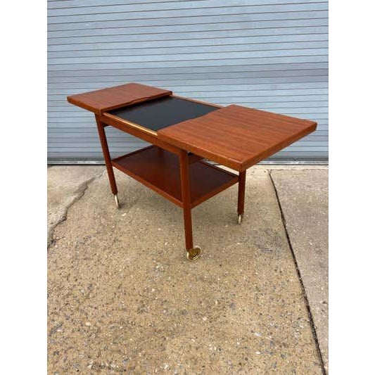 Arne Vodder Danish Teak Bar Cart in Scandinavian Modern Style, Hand-Crafted, 1960 For Sale - Image 4 of 12