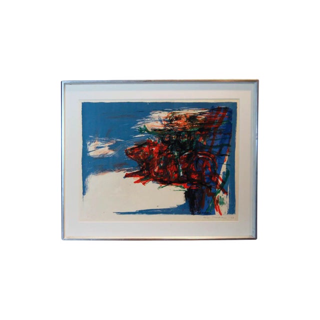 Contemporary Swedish Abstract Lithograph For Sale