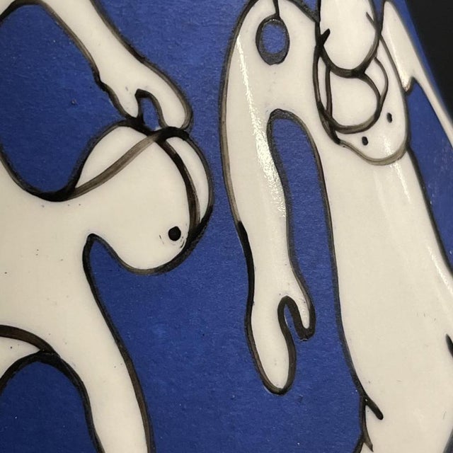 Blue Spanish Porcelain Anis Bottle from So Re Da, 1950s For Sale - Image 8 of 14