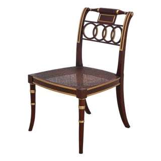 Baker Regency Style Cane Seat Chair For Sale