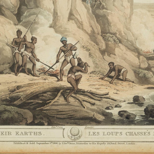 Edward Orme, Hunting Wolves in Their Dens, 1806, Engraving For Sale - Image 9 of 18