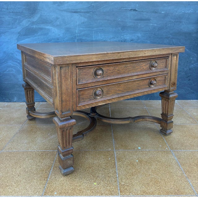 Pair of Spanish Classical Revival Style Oak Side Tables, Mid-20th Century For Sale - Image 11 of 13