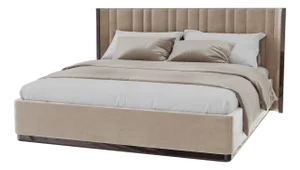 Saga 125 Italian Curved Bed in Velvet Fabric from Kabinet