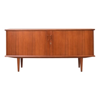 Mid-Century Modern Danish Teak Tambour Sideboard, 1960s For Sale