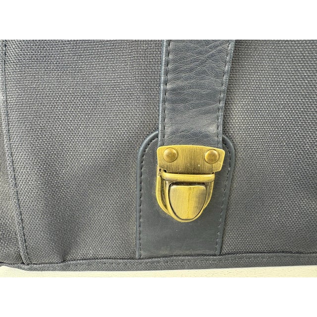 Textile Yves Saint Laurent Mid-Century, Leather and Canvas Satchel For Sale - Image 7 of 11