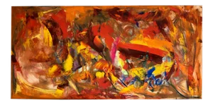 Abstract #90 Red/Orange Escape 24x48 Original Acrylic Painting