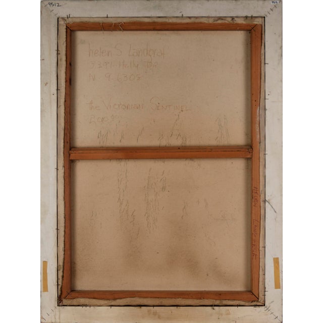 "The Victorian Sentinel" - Mid-Century Architectural Landscape by Helen Landgraf For Sale - Image 10 of 10