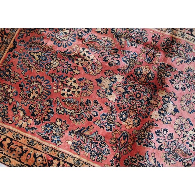 Persian 1920s, Handmade Antique Persian Sarouk Rug 3.3' X 5.2' For Sale - Image 3 of 7