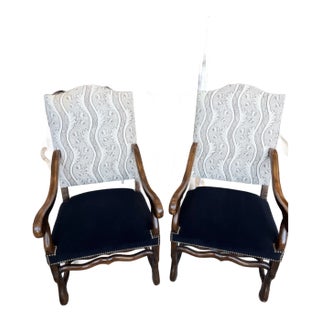 19th Century French Os De Mouton (Mutton Bone) Arm Chairs - A Pair For Sale