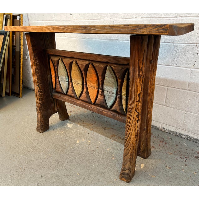 Witco Hand-Carved Mid-Century Witco Tiki Bar and Stool Set, 3 Pieces For Sale - Image 4 of 17