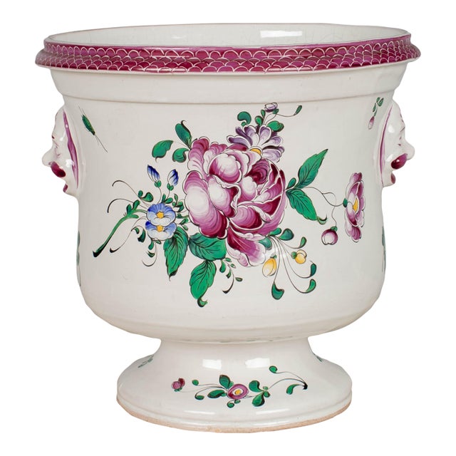 French Lunéville Saint Clément Faience Cache Pot For Sale