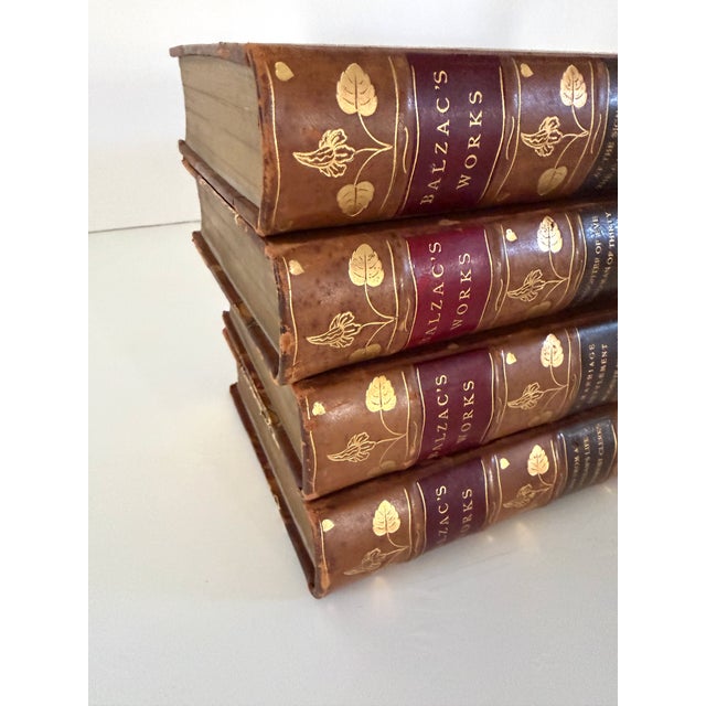 Antique Leather Bound Balzac Books, Set 18 For Sale - Image 15 of 18