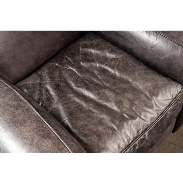 Vintage Leather Lounge Armchair in Black by Klaussner For Sale In Chicago - Image 6 of 9