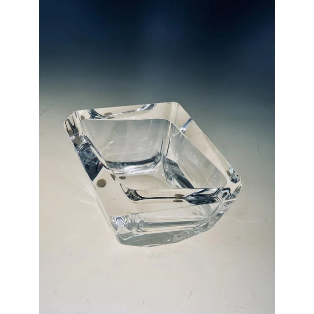 Beautiful sculptural heavy and thick crystal vase by Kosta Boda, etched signature on on the bottom Kosta Boda 47846...