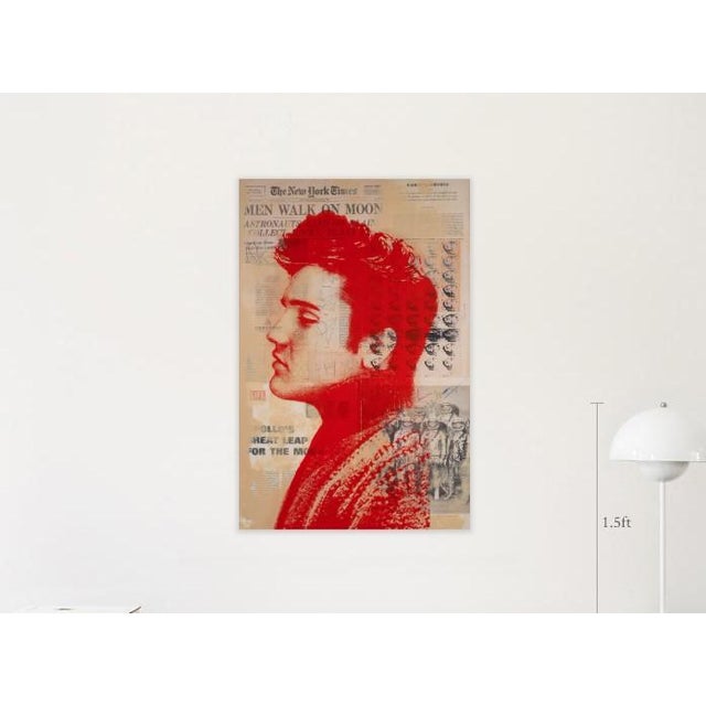 Elvis Presley Pop Art. Acrylic and silkscreen on canvas. Ready to hang with signature at the back.