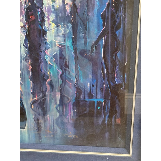 John Pitre Ap Signed 19/100 Limited Edition Night Street Framed Print For Sale - Image 6 of 11