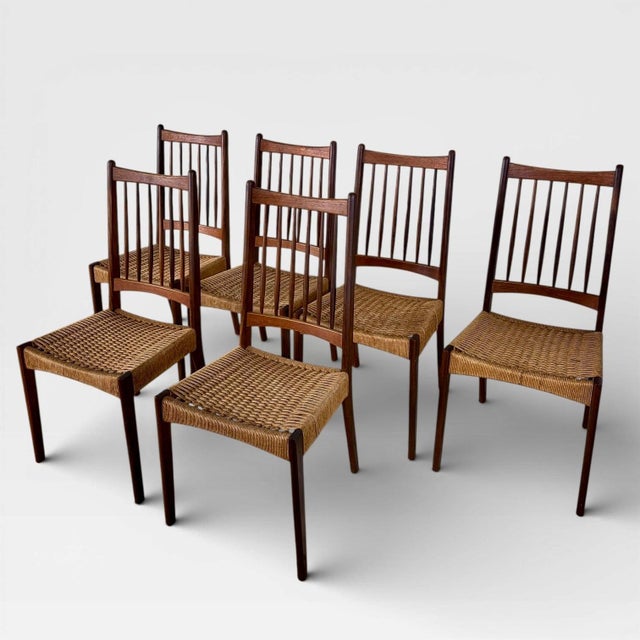 Vintage Danish MK200 Dining Chairs by Arne Hovmand-Olsen, Set of 6 For Sale - Image 5 of 11