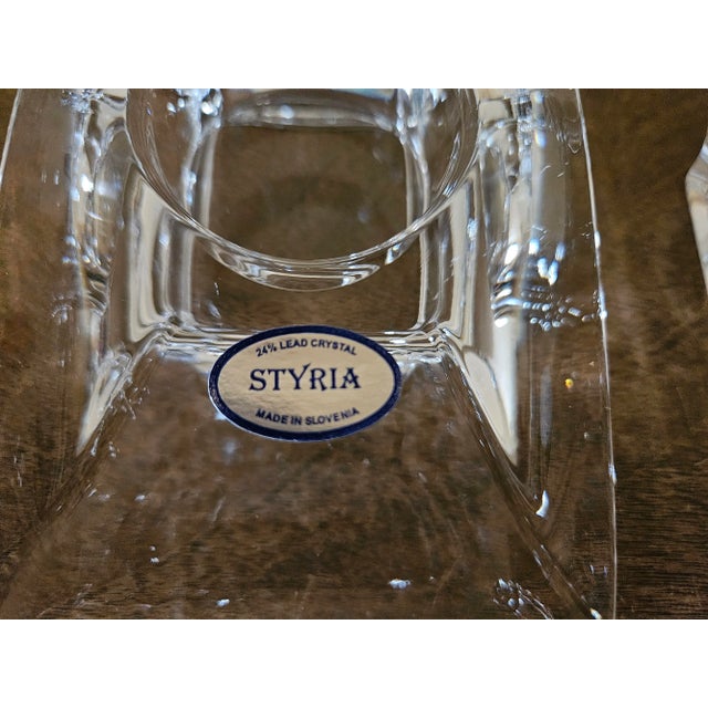 Late 20th Century Pair of Nambe Crystal Planar Votive Candle Holders For Sale - Image 11 of 12