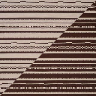 Schumacher Skyline Stripes Reversible Fabric In Americano For Sale