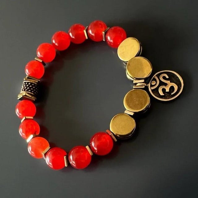 Bronze Carnelian Yoga Bracelet For Sale - Image 8 of 9