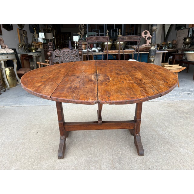 19th Century Franch Vigneron Wine Table. Offered is a beautiful French rustic wine table or vigneron table that dates to...