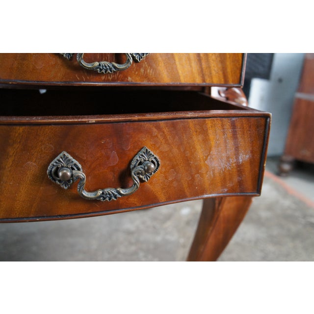 Vintage Chippendale Style Mahogany Carved Leather Inset Executive Office Desk For Sale - Image 17 of 18