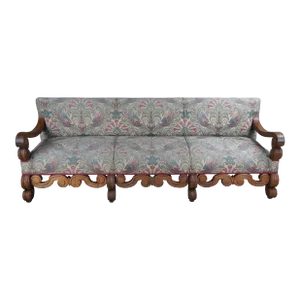 Late 19th Century Antique Spanish Colonial Mahogany Hall Bench Couch Sofa