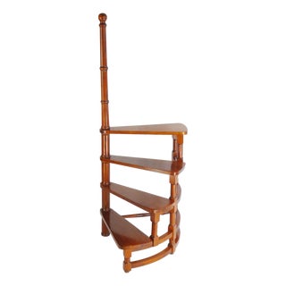 Victorian Style Library Stairs in Wood, 1950s For Sale