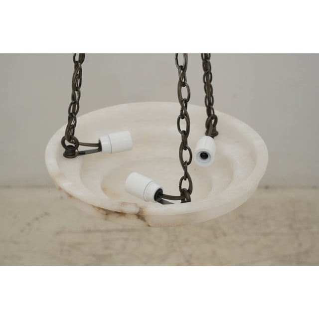 Late 20th Century Alabaster Small Step Deco Pendant Light For Sale - Image 5 of 9
