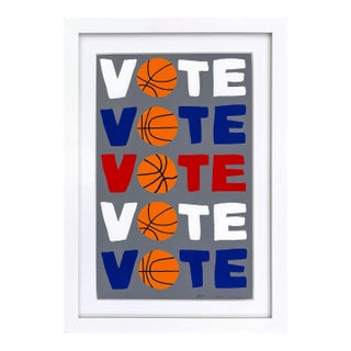 Jonas Wood, Vote, Hand Signed Screen Print, Edition of 300, Framed, 2018 For Sale