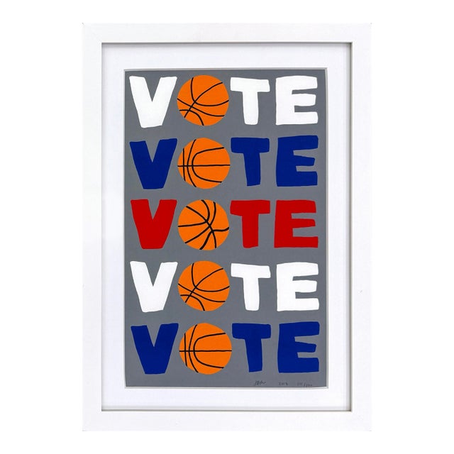 Jonas Wood, Vote, Hand Signed Screen Print, Edition of 300, Framed, 2018 For Sale