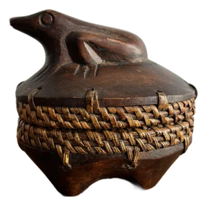 Small 1980s Wooden Frog Box