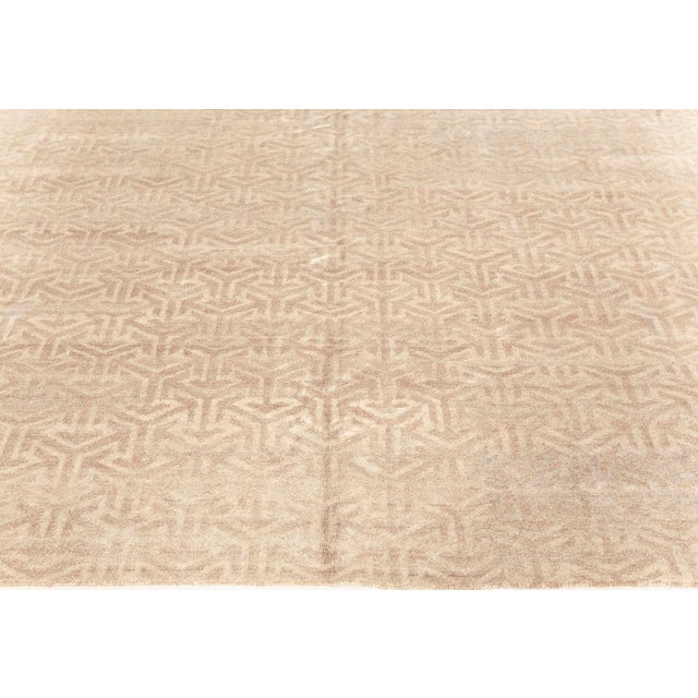 Modern Contemporary Terra Beige Rug in Natural Wool by Doris Leslie Blau For Sale - Image 3 of 7