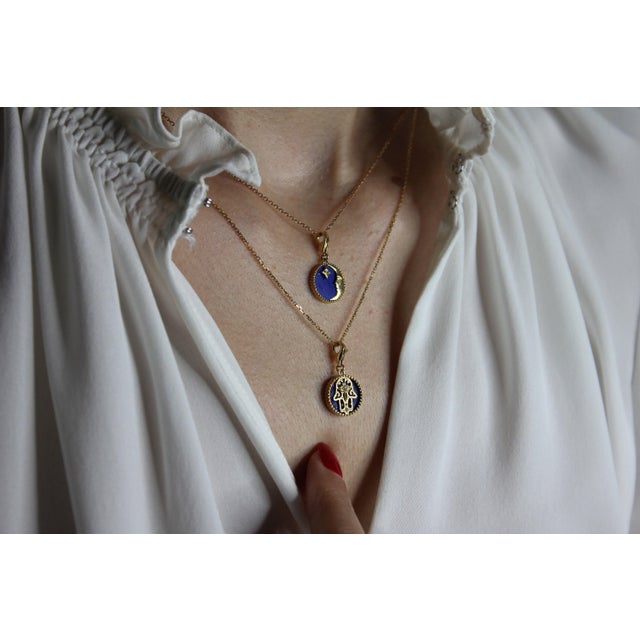 Diamond Shooting Star Celestial Sky Zodiac Heaven Space Galaxy Universe Medallion For Sale - Image 9 of 10