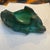1940s Art Deco Green Malachite Glass Figural Fish Bowl Czechoslovakia For Sale - Image 9 of 9
