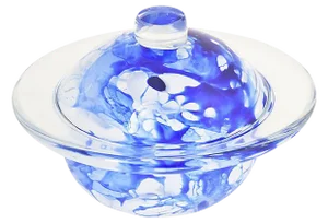 1990s Blue & White Art Glass Sculpture