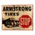 Vintage Armstrong Tires Double-Sided Tin Flange Service Station Sign For Sale