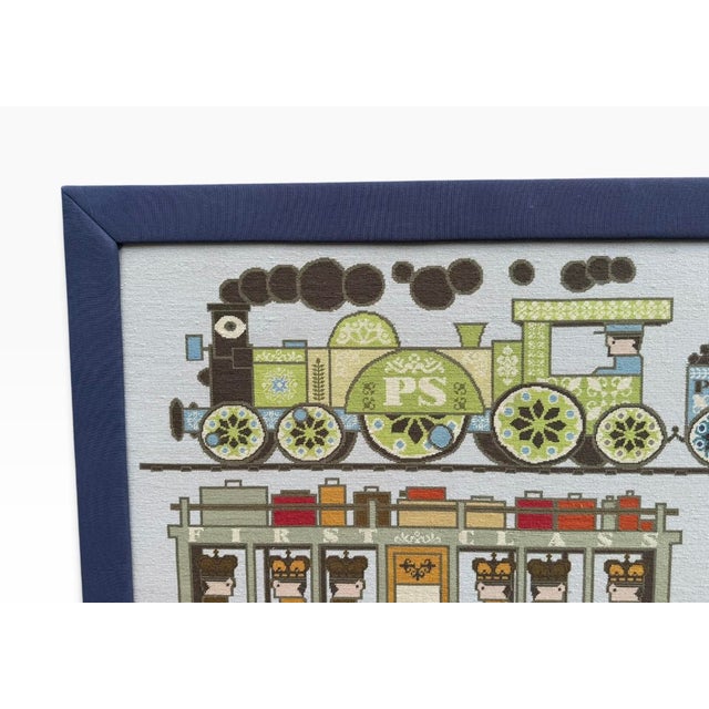 Rare, sold-out "Trains" needlepoint tapestry designed by iconic British fashion designer Paul Smith in collaboration with...