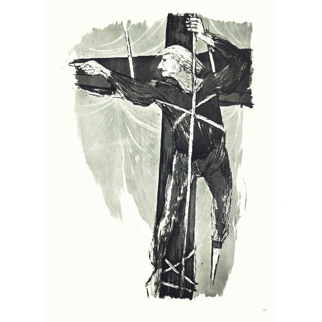 1968 "Moby Dick" Lithograph by Benton Spruance "Ahab Aloft" For Sale