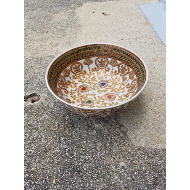 Brass Late 20th Century Porcelain Bowl For Sale - Image 8 of 10