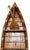 Vintage English Boat Form Etagere Bookshelf.