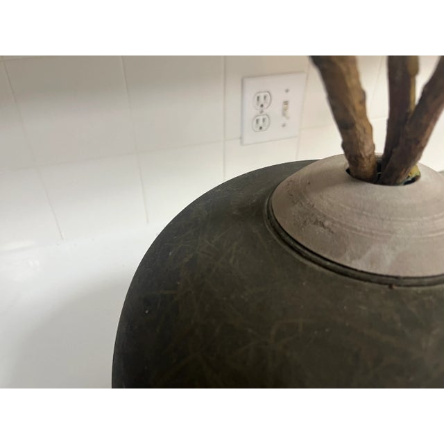 Vintage Raku Vase With Color and Artist Signed For Sale - Image 4 of 4