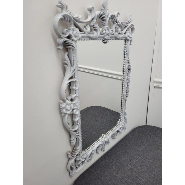 1960s Vintage White Turner Square Wall Mirro For Sale - Image 5 of 10