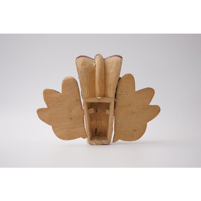 Red Traditional Wooden Mask, 1970s, Set of 3 For Sale - Image 8 of 14