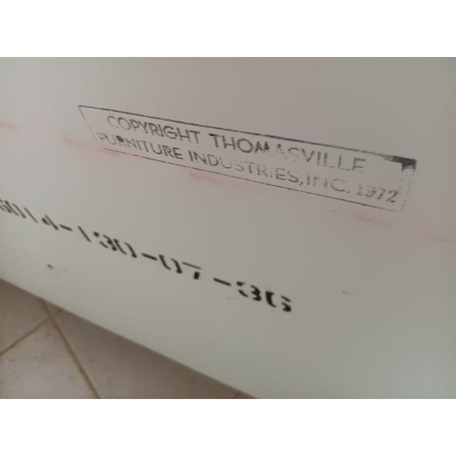 Mid-Century Modern 1970s Thomasville Allegro Faux Bamboo 9 Drawer Dresser Brass Hardware White Color For Sale - Image 3 of 13