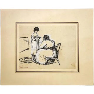 Gabriele Galantara, Nell'Alcova, Mixed Media on Cardboard, 1902 For Sale