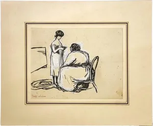 Gabriele Galantara, Nell'Alcova, Mixed Media on Cardboard, 1902