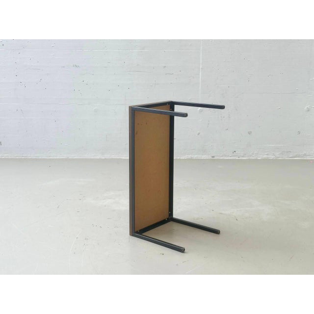 Vintage Minimalist Table in Wood Veneer with Steel Frame, 1980s For Sale - Image 10 of 16