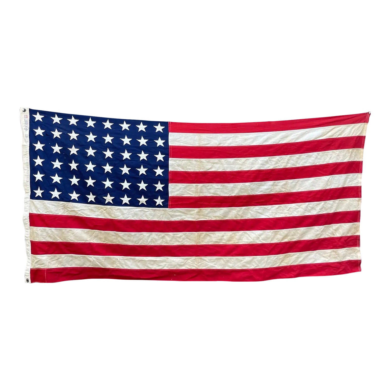 1930s Wool 48 Star American Flag With Sewn Stars and Stripes | Chairish