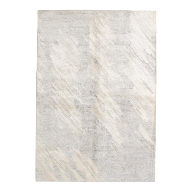 Hand-Knotted Modern Wool & Silk Rug 5'6" X 7'10" For Sale